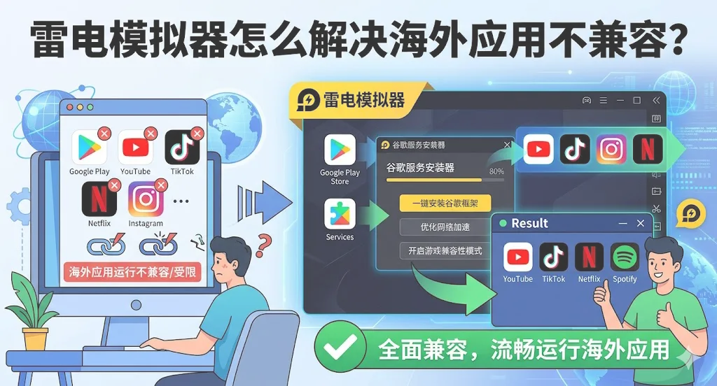 雷电模拟器怎么解决海外应用不兼容?